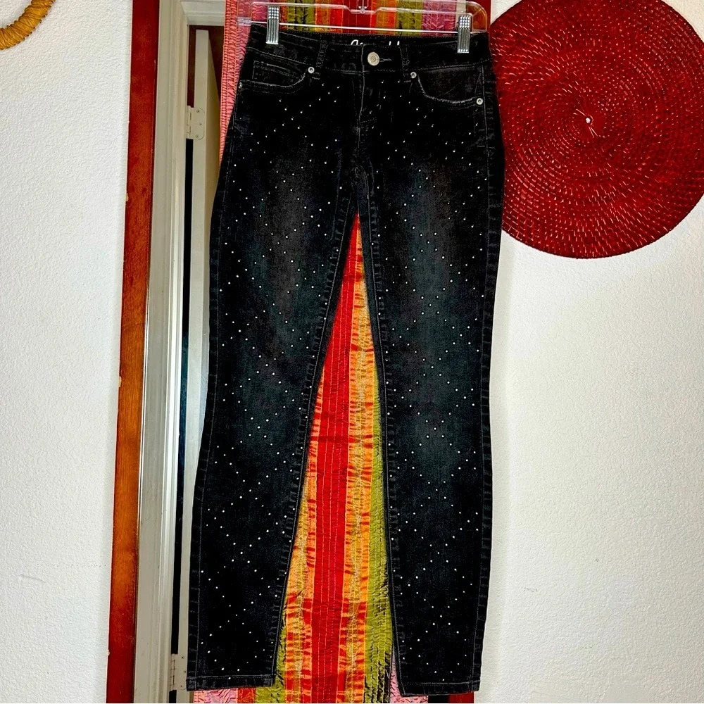 Aeropostale Faded Black Lola Jegging with metallic stud detail size 0